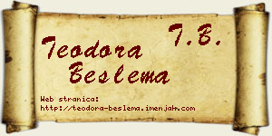 Teodora Beslema vizit kartica